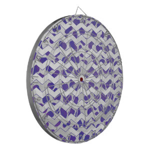 Chevron Dalmatian Purple and White Dartboard