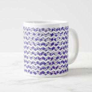Chevron Dalmatian Purple and White Large Coffee Mug