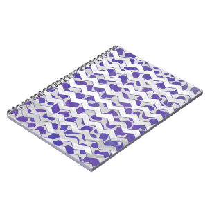 Chevron Dalmatian Purple and White Notebook