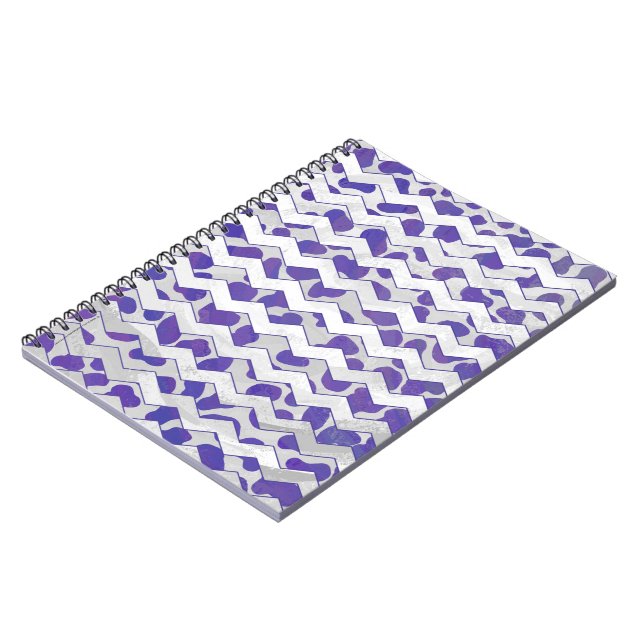 Chevron Dalmatian Purple and White Notebook (Left Side)