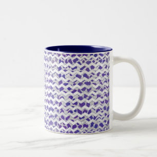 Chevron Dalmatian Purple and White Two-Tone Coffee Mug