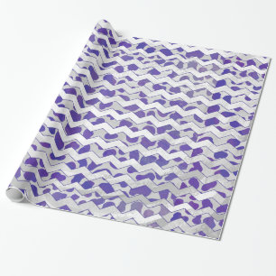 Chevron Dalmatian Purple and White Wrapping Paper