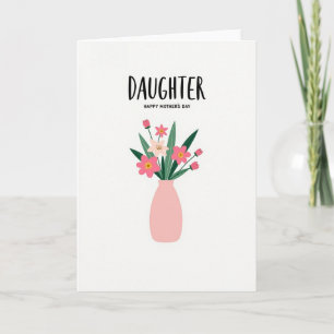 Chevron Daughter Floral Mothers Card