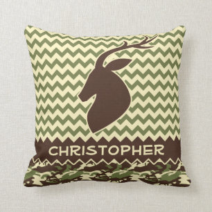Chevron Deer Buck Camouflage Personalise Cushion