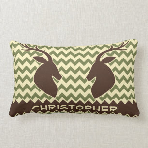 Chevron Deer Buck Camouflage Personalise Lumbar Cushion