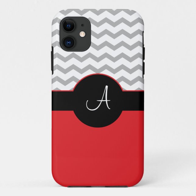 Chevron Design Grey Black Red iPhone5 Case (Back)