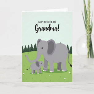 Chevron Elephant Family Card