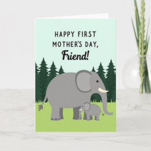 Chevron Elephant Mum Card