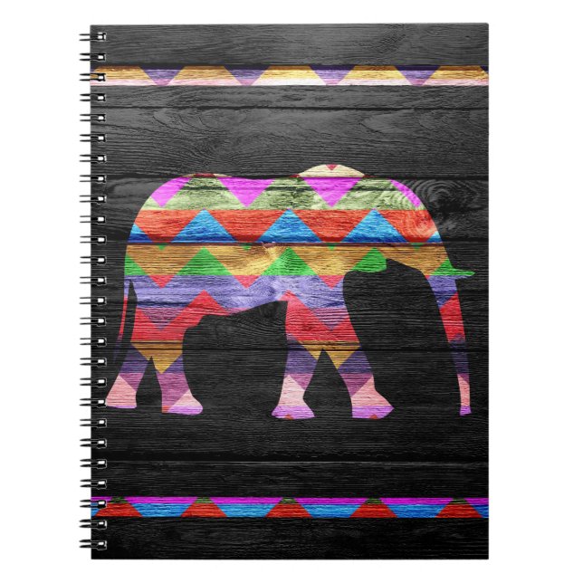 Chevron Elephant Pattern #2 Notebook (Front)