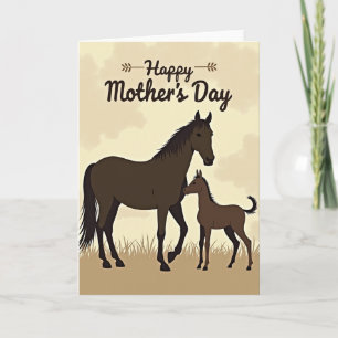Chevron Equine Mothers Day Card