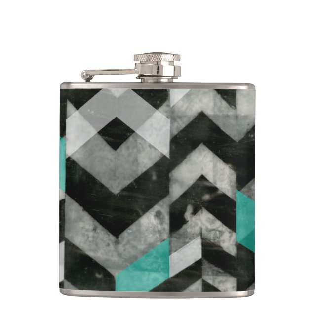 Chevron Exclusion II Hip Flask (Front)