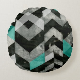 Chevron Exclusion II Round Cushion