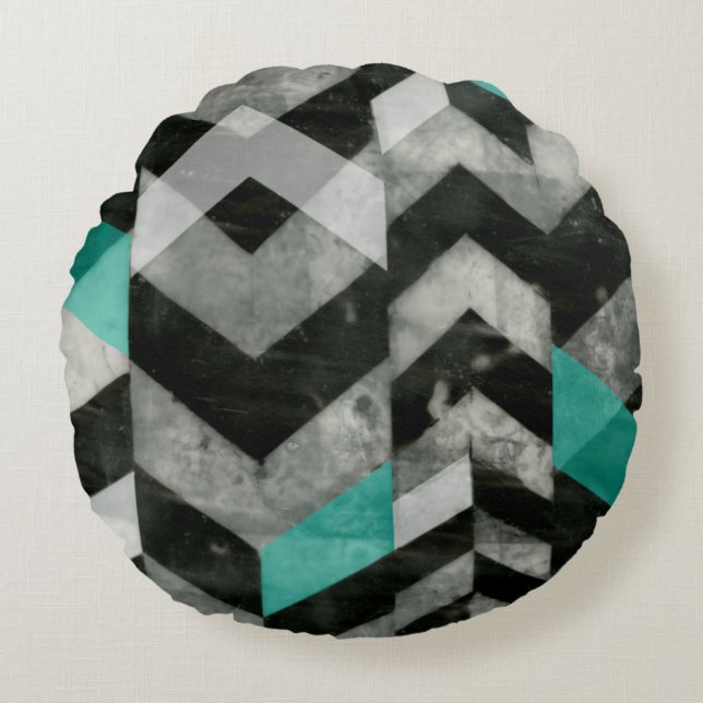 Chevron Exclusion II Round Cushion (Front)