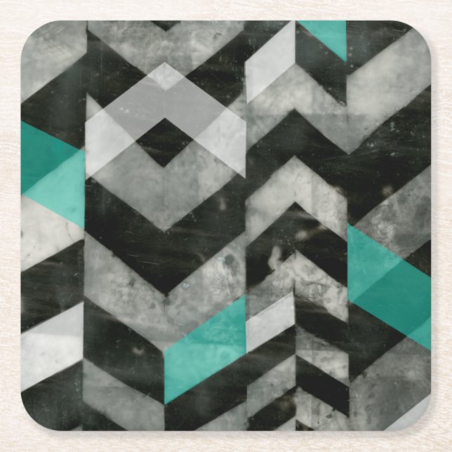Chevron Exclusion II Square Paper Coaster (Front)