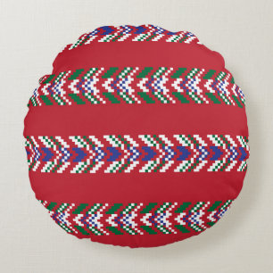 Chevron fair isle seamless pattern designallover,  round cushion