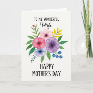 Chevron Floral Wifes Day Card