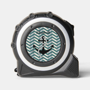 Chevron Geometric Nautical Anchor Blue Name 1