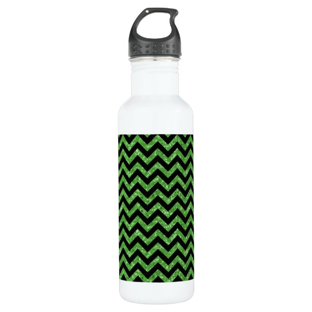 Chevron Glitter Look 710 Ml Water Bottle (Front)