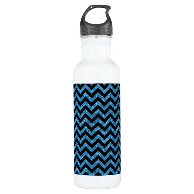 Chevron Glitter Look 710 Ml Water Bottle (Front)