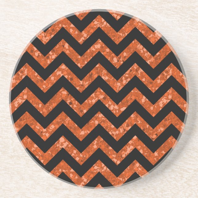 Chevron Glitter Look Coaster (Front)