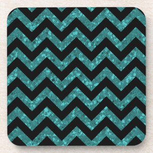 Chevron Glitter Look Coasters