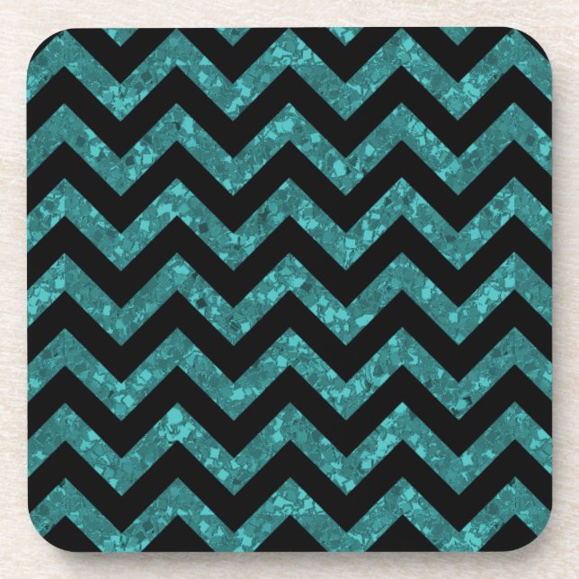 Chevron Glitter Look Coasters (Front)
