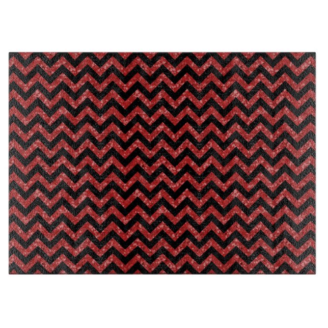 Chevron Glitter Look Cutting Board (Front)