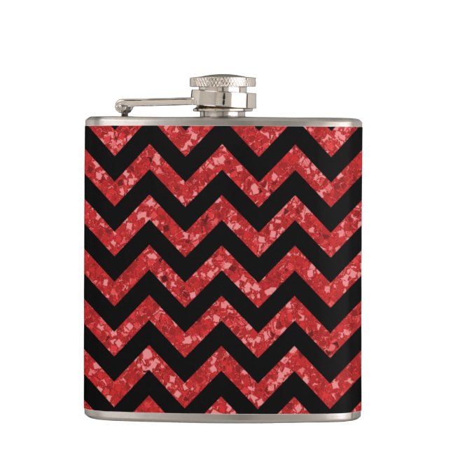 Chevron Glitter Look Flask (Front)