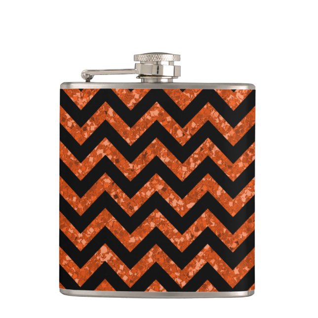 Chevron Glitter Look Flask (Front)