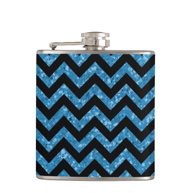 Chevron Glitter Look Flask (Front)