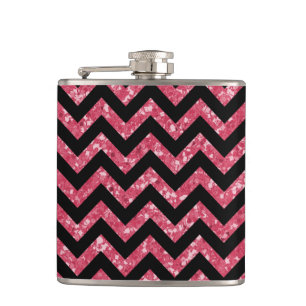 Chevron Glitter Look Flask