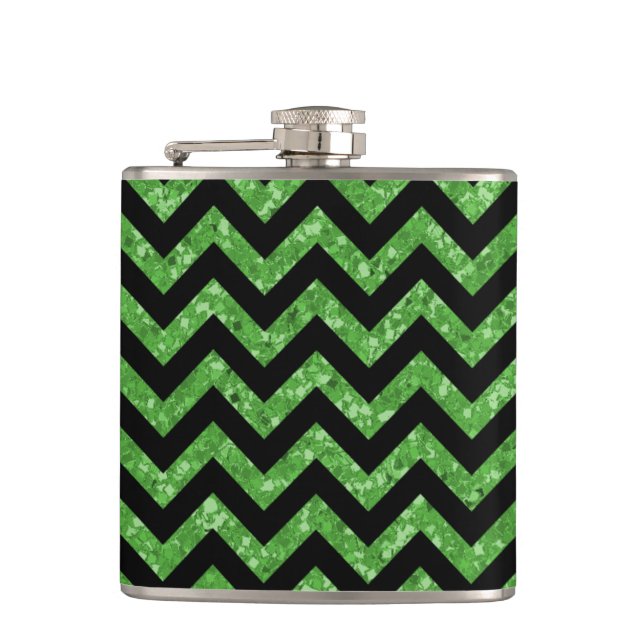 Chevron Glitter Look Flask (Front)