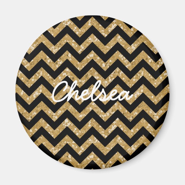 Chevron Glitter Look Magnet (Front)