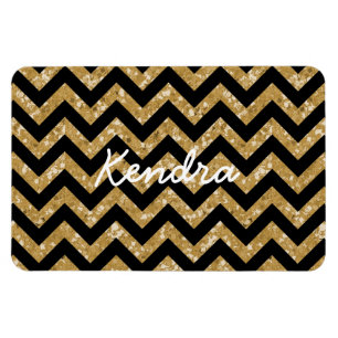Chevron Glitter Look Premium Magnet