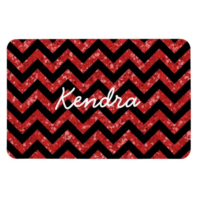 Chevron Glitter Look Premium Magnet (Horizontal)