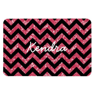 Chevron Glitter Look Premium Magnet