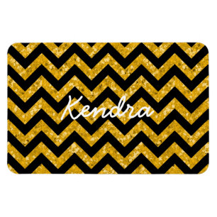 Chevron Glitter Look Premium Magnet