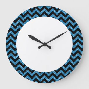 Chevron Glitter Look Wall Clock