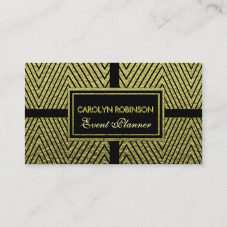 Chevron Gold and Black Business Card