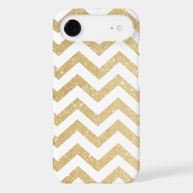 Chevron Gold Faux Glitter Phone Case (Back)