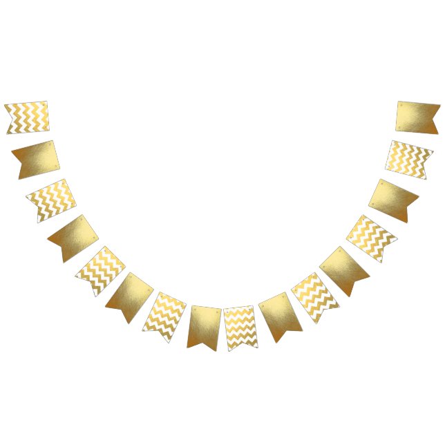 Chevron & Gold Party Bunting Banner (All)