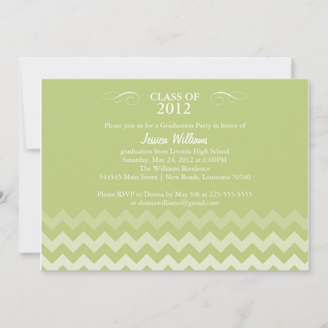 Chevron Graduation Party Invitation (Front)