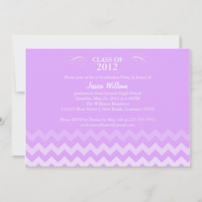 Chevron Graduation Party Invitation (Front)