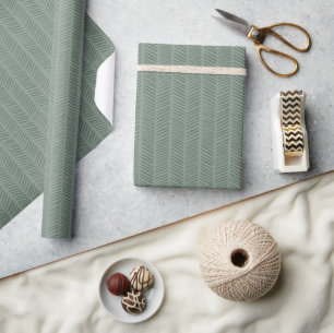 Chevron Green Pattern Christmas Wrapping Paper
