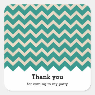 Chevron green square sticker