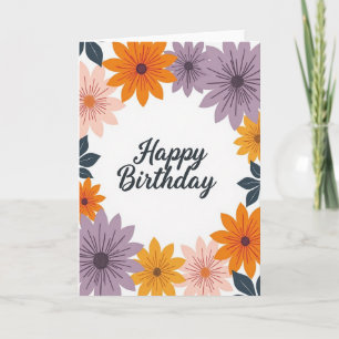 Chevron Happy Flower Card