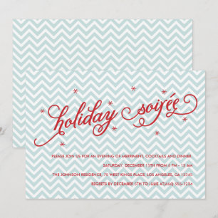 Chevron Holiday Soirée Christmas Party Invite