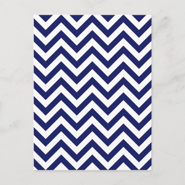 Chevron in Blue and White Postcard (Front)