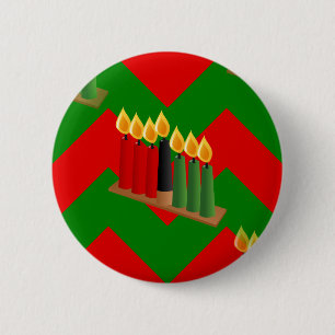 chevron kwanzaa 6 cm round badge