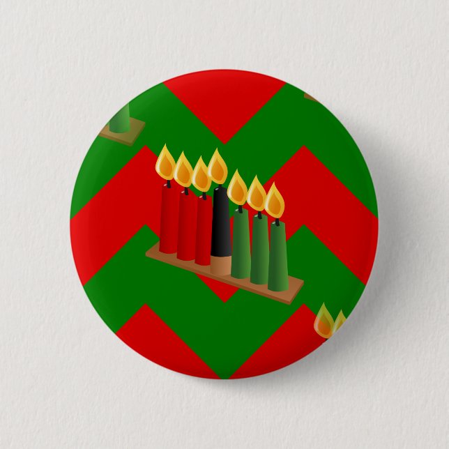 chevron kwanzaa 6 cm round badge (Front)